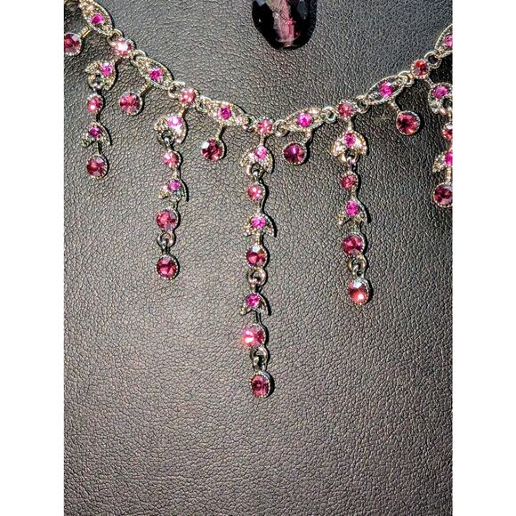 Mixed Lot of Crystal Rhinestone Bead 2 Necklaces 2 Bracelets & Dangle Earrings - Picture 9 of 10